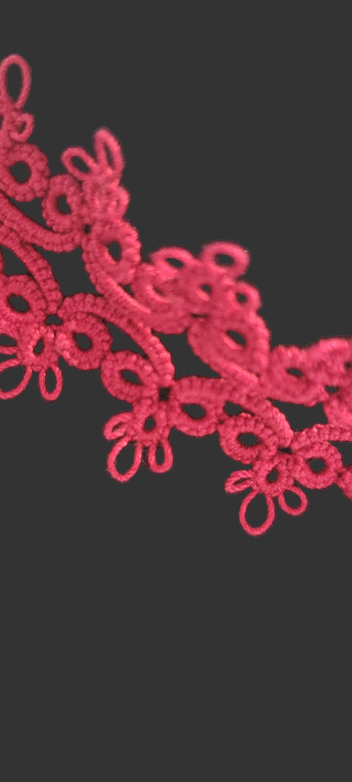 Handwoven Ruby Lace Choker With Earrings