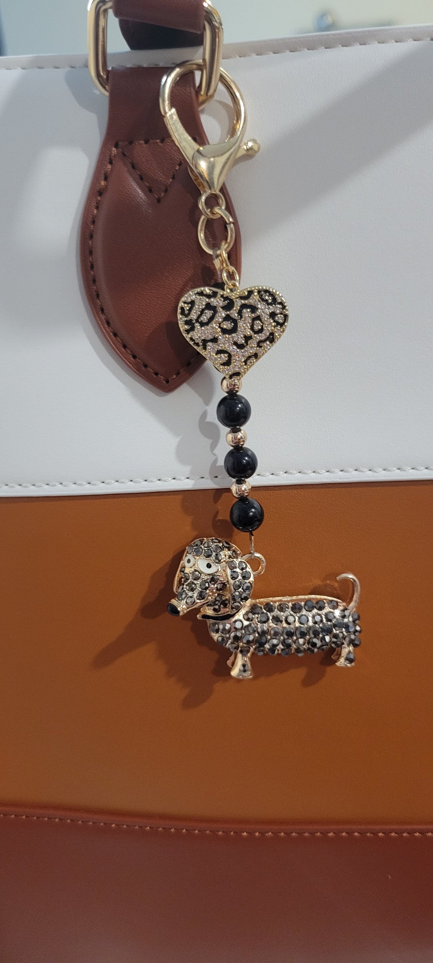 Dachshund Bling Bag Charms with Matching Pet Charm