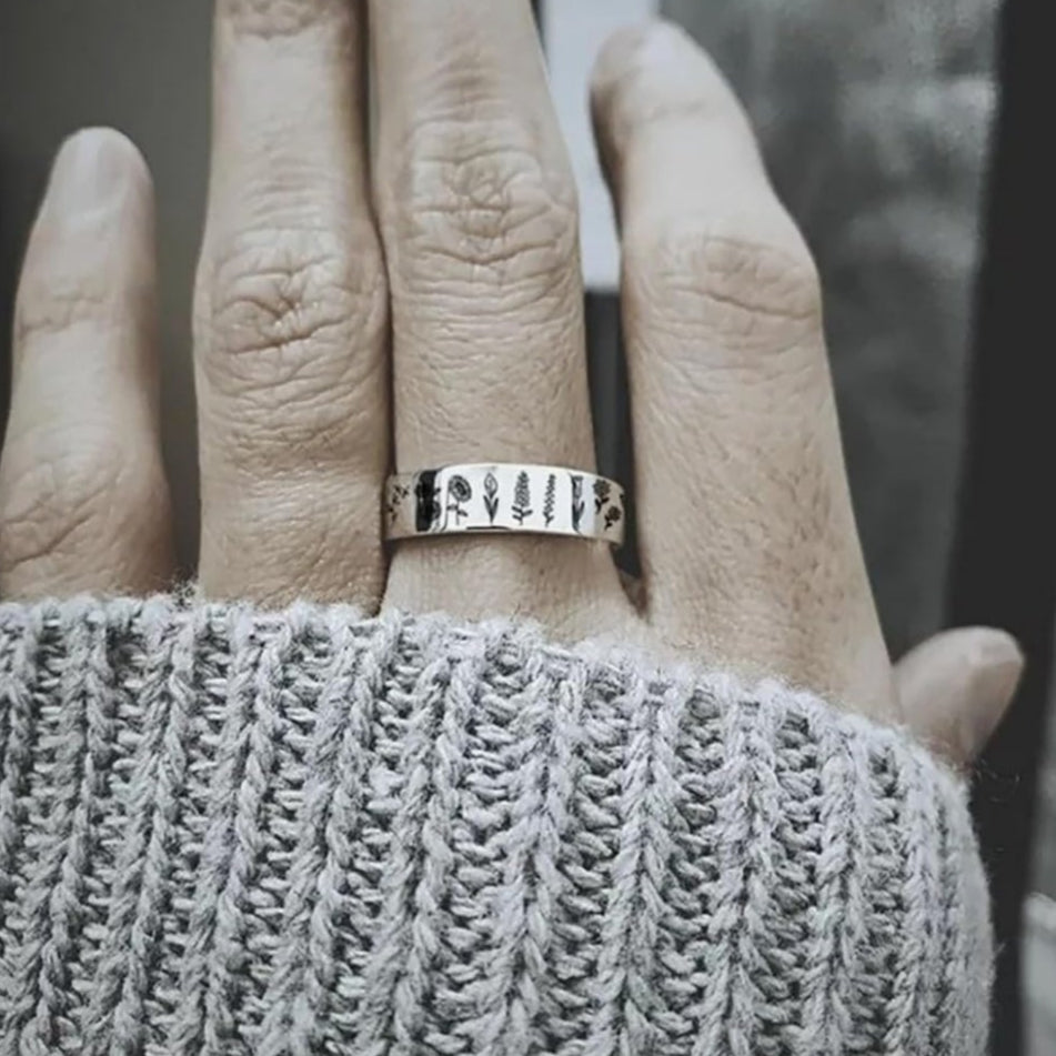 Among The Wildflowers Silver Ring