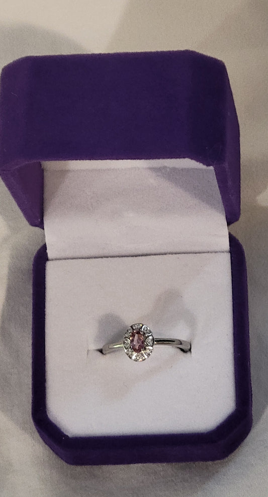 Pink Tourmaline and Silver Ring