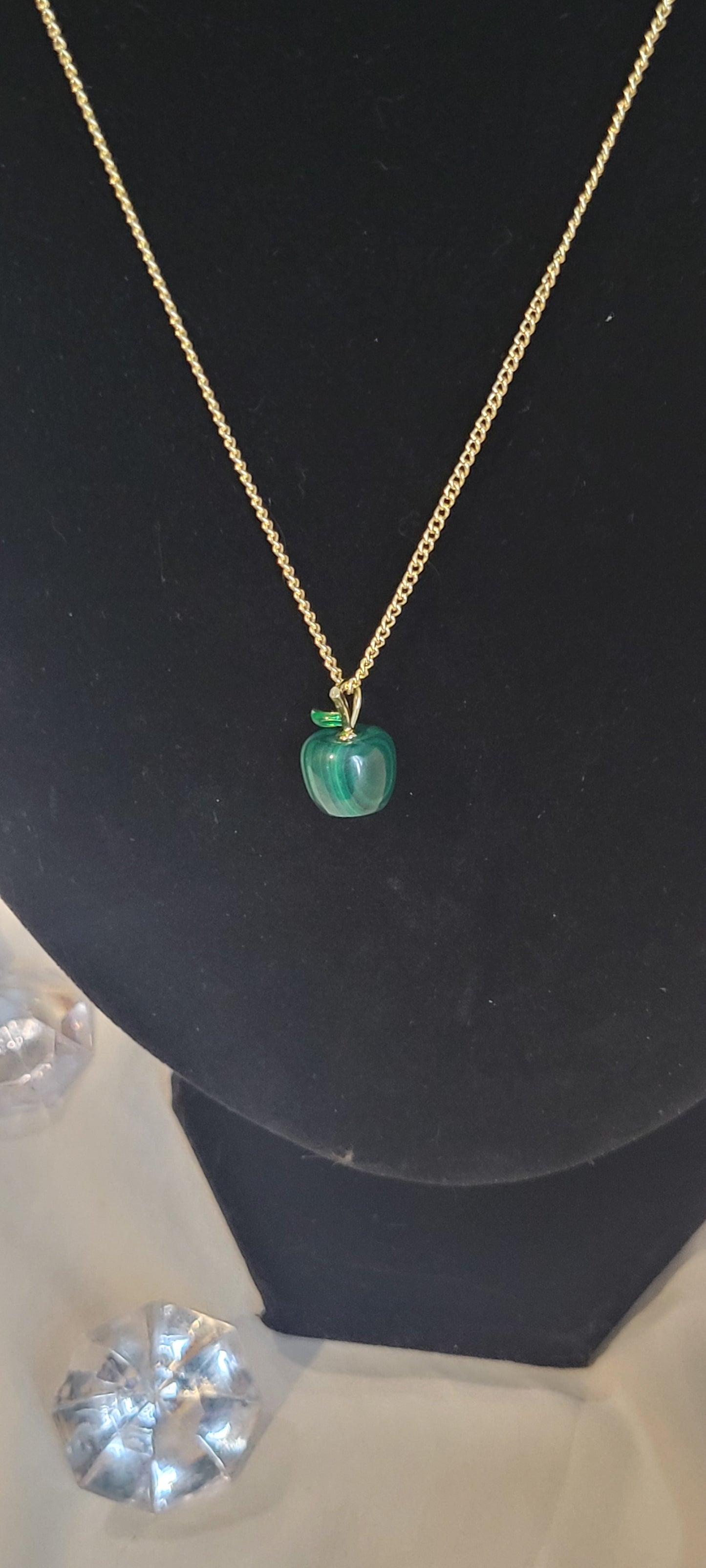 Malachite Apple Gold Necklace