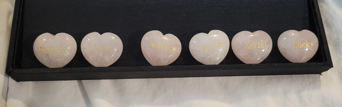 Rose Quartz Large Message Hearts