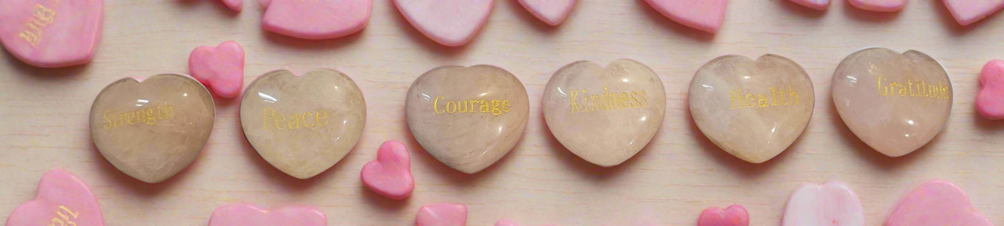 Rose Quartz Large Message Hearts