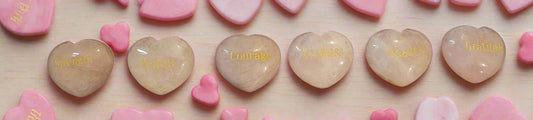Rose Quartz Large Message Hearts