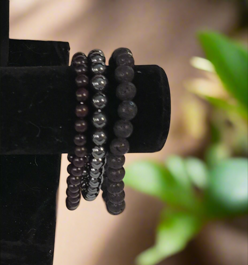 Black Bracelet Set