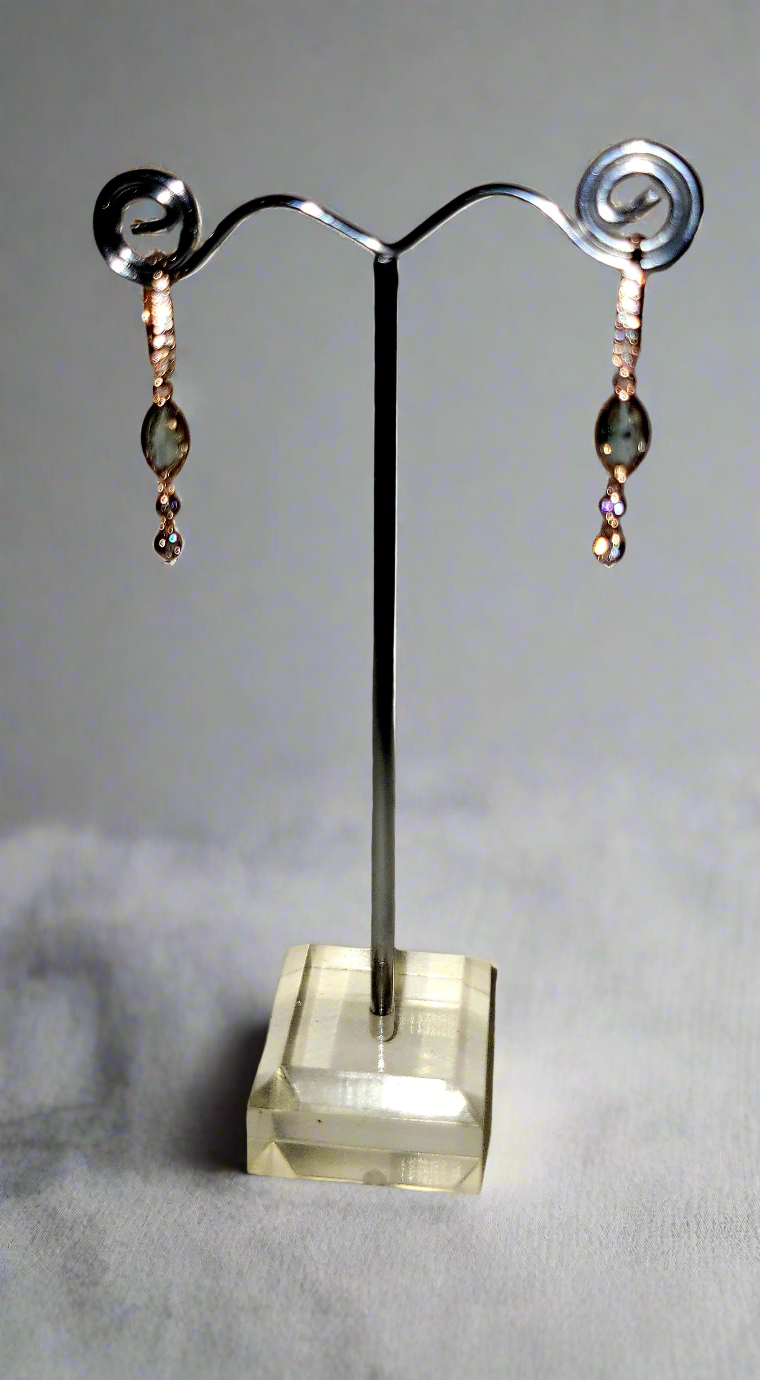 Aquamarine and Rose Gold Earrings