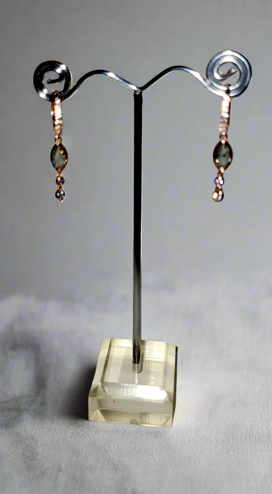 Aquamarine and Rose Gold Earrings