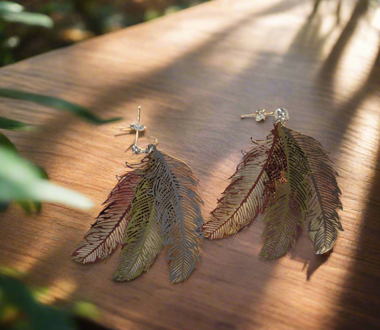 Feather Earrings Tricolor