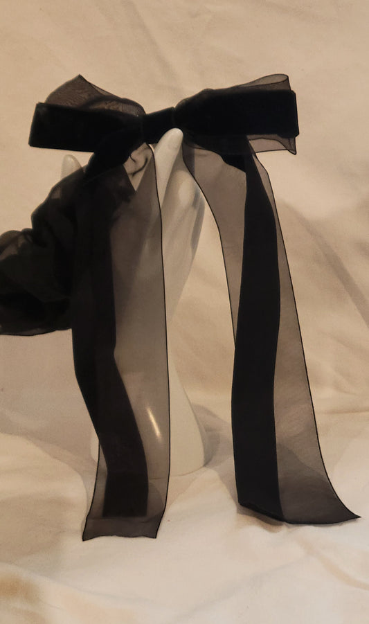 Handmade Black Hairbow & Scrunchy