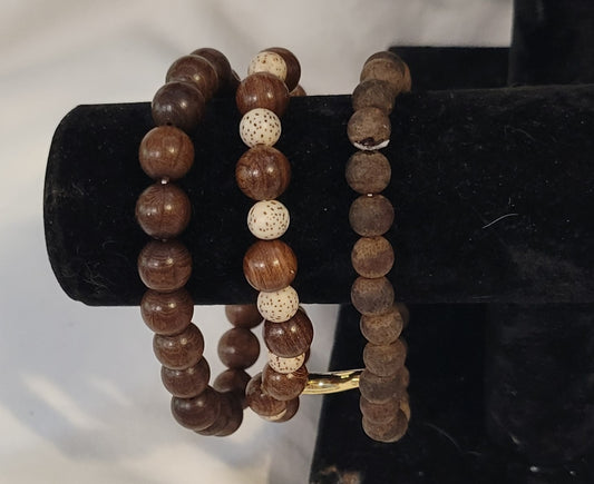 Wood Bead Bracelet Set